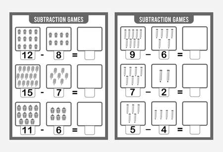 Counting Game for Preschool Children. An educational math game. Additional spreadsheetsのイラスト素材