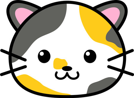 This is an illustration of Cute Cat with a cute face.の写真素材