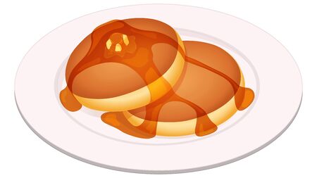 Isometric Pancake Pancake Maple Syrup Plate Illustrationのイラスト素材