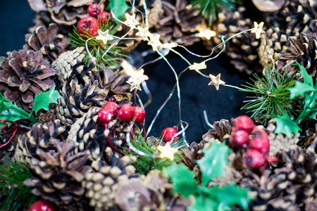 decorative christmas toys close up