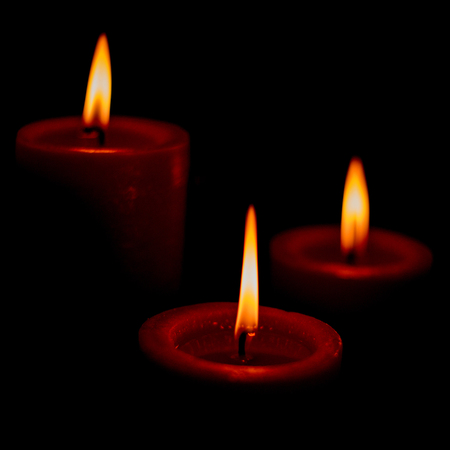 candle on blackの写真素材