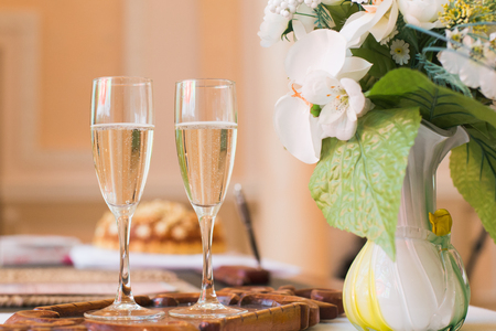 glasses of champagneの写真素材