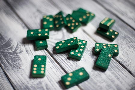 Dominoes on a gray background