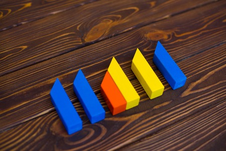 Colored wooden sticks, designer