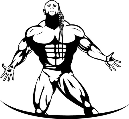 Silhouette of a bodybuilderのイラスト素材