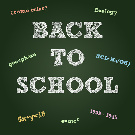 Back to school typography on a green boardのイラスト素材