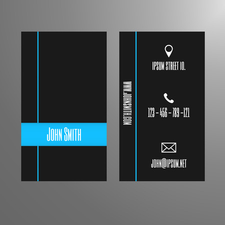 Business card template - simple and modern blue and dark grey designのイラスト素材