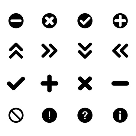 Set of flat icons - arrows and various signsのイラスト素材
