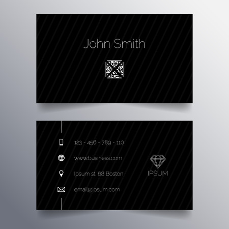 Business card template - black and white simple modern designのイラスト素材