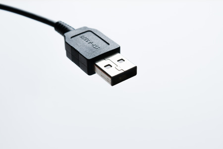 USB cable plug isolatedの写真素材
