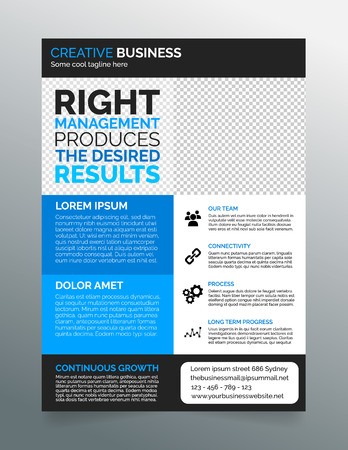 Business flyer template A4  modern contemporary design in blue and greyのイラスト素材