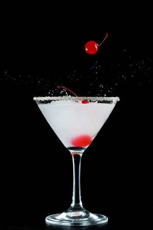 Stylish cocktail with cherryの写真素材