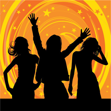Disco silhouettesのイラスト素材