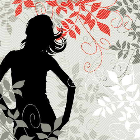 Foliage and silhouetteのイラスト素材