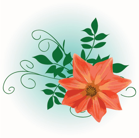 Red flowerのイラスト素材