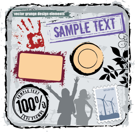 Vector grunge design elementsのイラスト素材