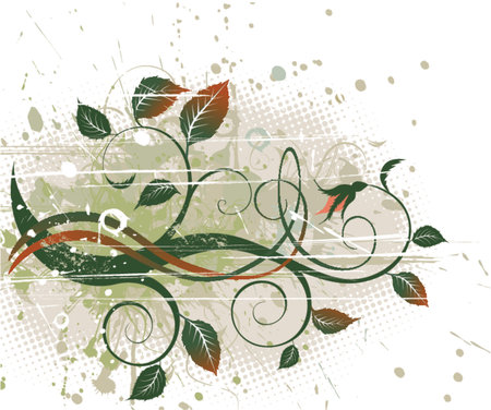 Grunge floral backgroundのイラスト素材