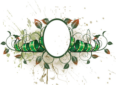 Grunge green ribbonのイラスト素材