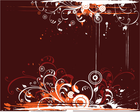 Vector Grunge Floral Backgroundのイラスト素材