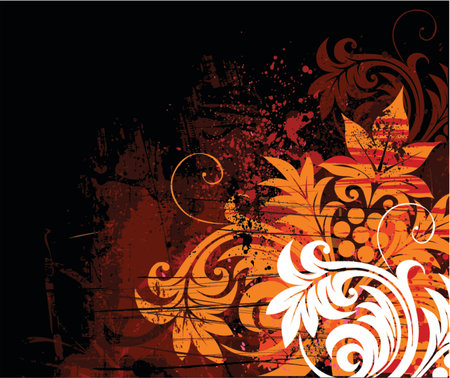 Grunge floral backgroundのイラスト素材