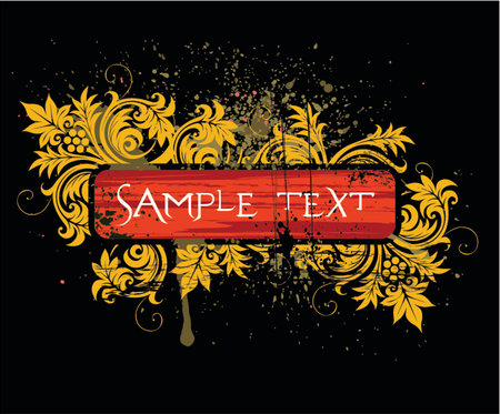 Grunge floral frameのイラスト素材