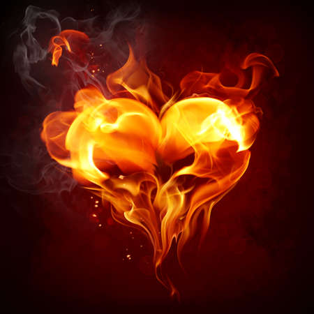 Burning heartの写真素材