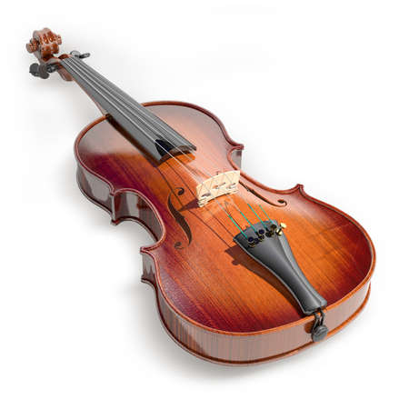 Violin isolated on whiteの写真素材