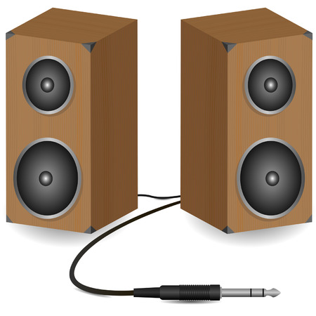 Stereo speakers on white illustrationのイラスト素材