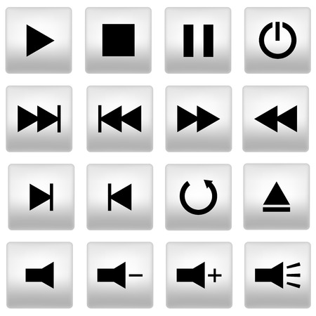  Media player buttons set.のイラスト素材