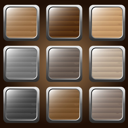 Set of wooden buttons. のイラスト素材