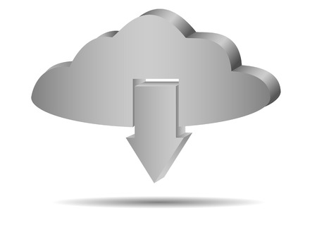 Vector cloud download icon on the white background. のイラスト素材