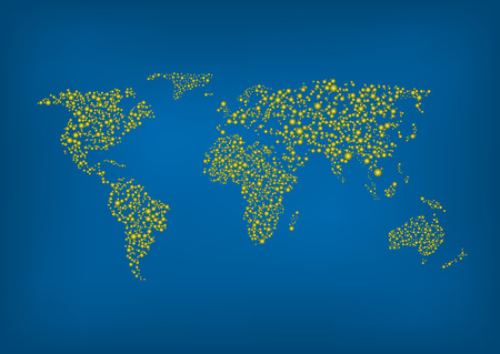 Vector illustration of Abstract world map. のイラスト素材