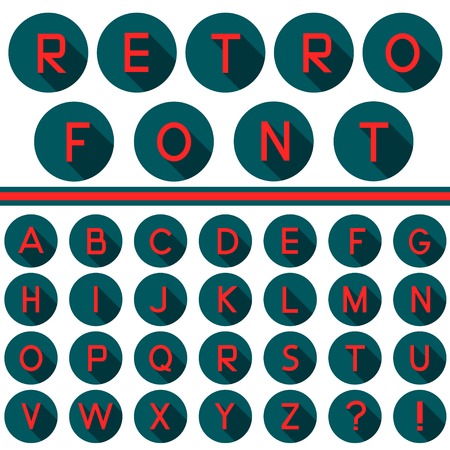 Retro type font flat design icon set vector illustrationのイラスト素材