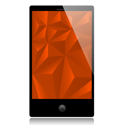 Smart phone with red backgroundのイラスト素材