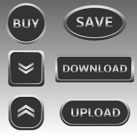 Silver web buttonsのイラスト素材