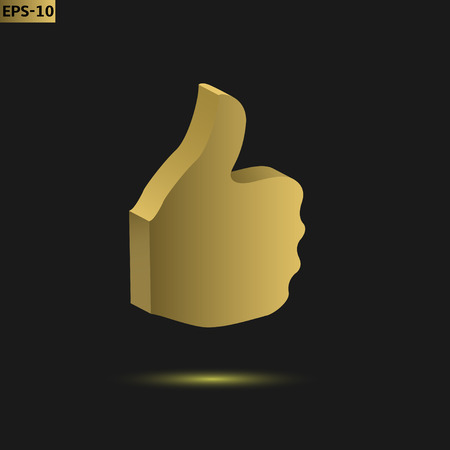 Golden thumb upのイラスト素材