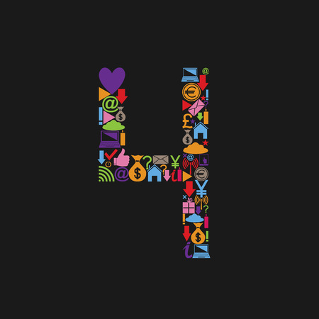 Number 4のイラスト素材
