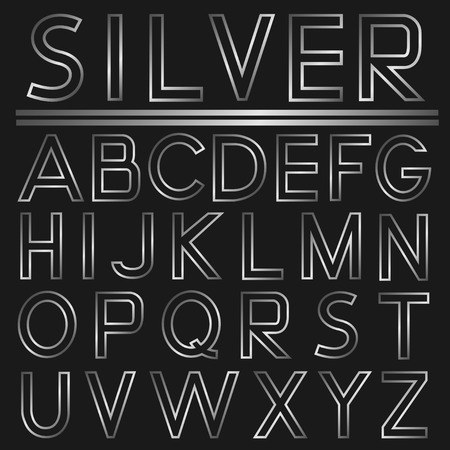 Silver alphabetのイラスト素材