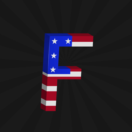 USA flag alphabetのイラスト素材