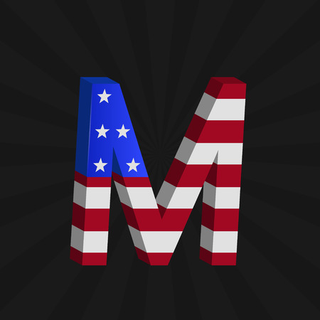 USA flag alphabetのイラスト素材