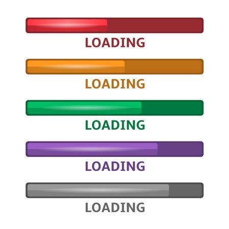Colored Loading bar icon set. Vector illustration.のイラスト素材
