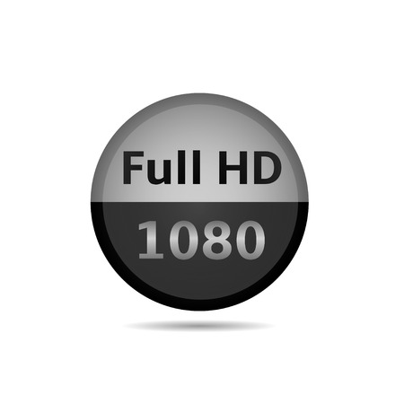 Silver Full HD icon, modern technology, vector illustrationのイラスト素材