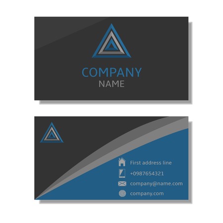Modern Blue Business Brochure with Sample Text and Company Logo. Vector illustration.のイラスト素材