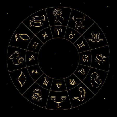 Abstract zodiac circle, Horoscope sign setのイラスト素材