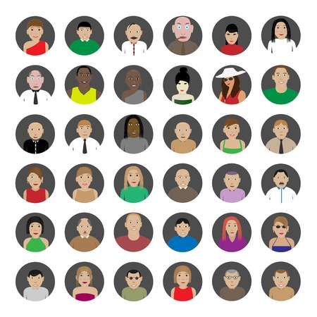 People icon set. Avatar icons, Vector illustrationのイラスト素材
