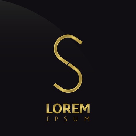 Golden letter S logo icon, symbol for companyのイラスト素材