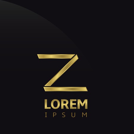 Golden letter Z logo icon, symbol for companyのイラスト素材