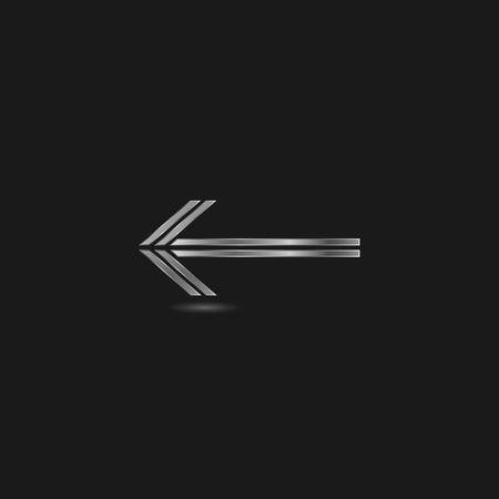 Silver arrow on the black background. Vector illustrationのイラスト素材