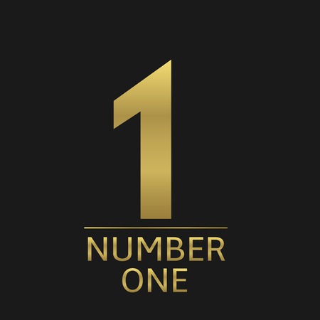 Golden number one icon, champion winner first place symbolのイラスト素材