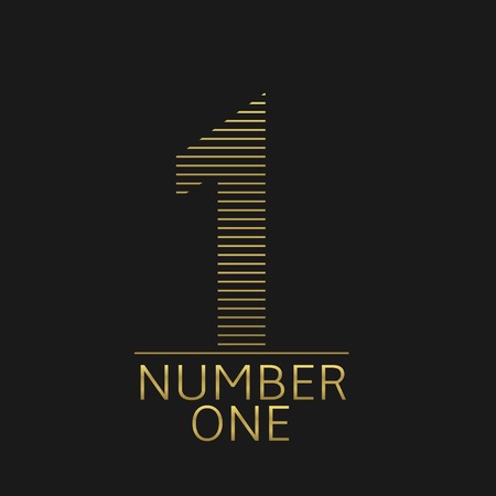 Golden number one symbol, sport or business conceptのイラスト素材